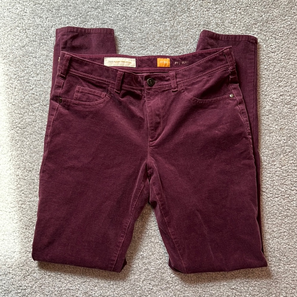 Anthropologie Pilcro and the Letterpress Purple Corduroy Skinny Pants